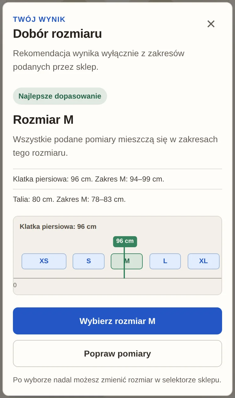 Telefon: wynik doradcy, rozmiar M